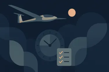 Illustration til artiklen "Årshjulet for en svæveflyveklub"