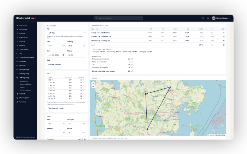 TMG-flyvning i Startstedet